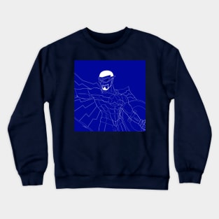 black falcon in new suit with blue wall Crewneck Sweatshirt